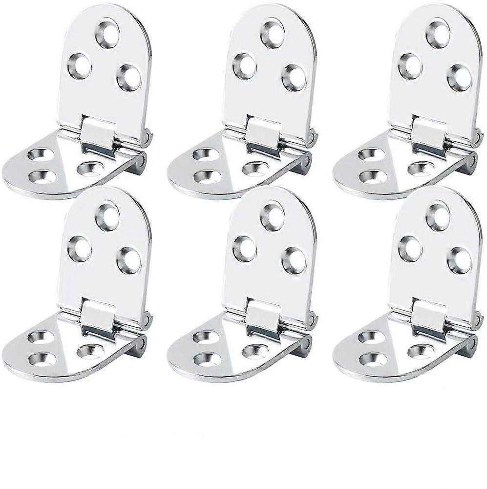 6pcs Flat Folding Cabinet Door Tanble Hinges,Sewing Machine Table;Zinc Alloy Folding Flip Hinge,Flip Top Hinge with Screws,Silver80*30mm