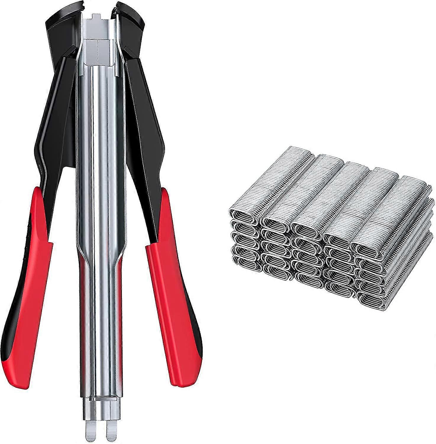 automatic Wire Clip Circlip Plier Fence Stapler With 2500pcs Galvanized C-type Rings For Fence Meshes And Nets Cages