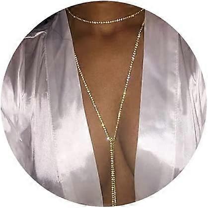 Rhinestone Long Necklace Crystal