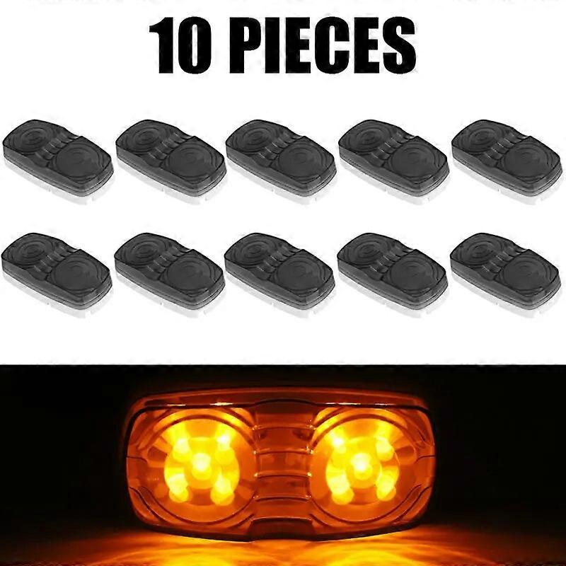 10pcs LED Side Marker Light 10LED Trailer Lights Turn Signal Lamp Stop Warning Reverse Lamp For Truck Lorry Pickup Tractor 12V