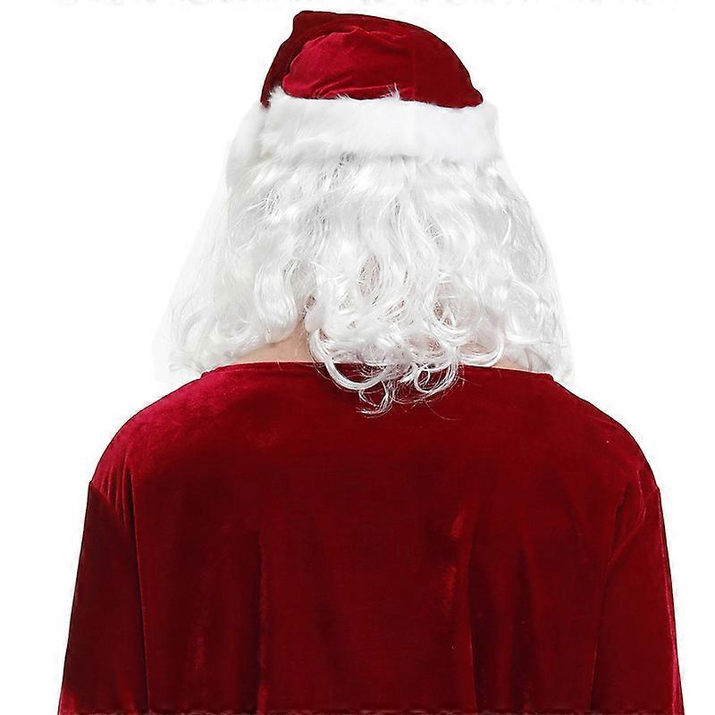 Déguisement Père Noël – Perruque Bouclée, Barbe, Moustache, Sourcils Blancs – Set 4 Pièces – Adulte – Widmann