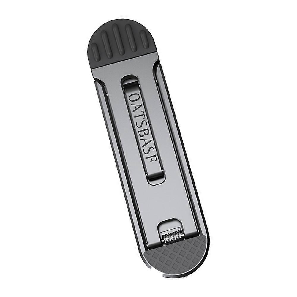 Multi-Function Mini Kickstand - Ultra-Thin Aluminum Alloy Mobile Phone Holder for Desktop Use - grey