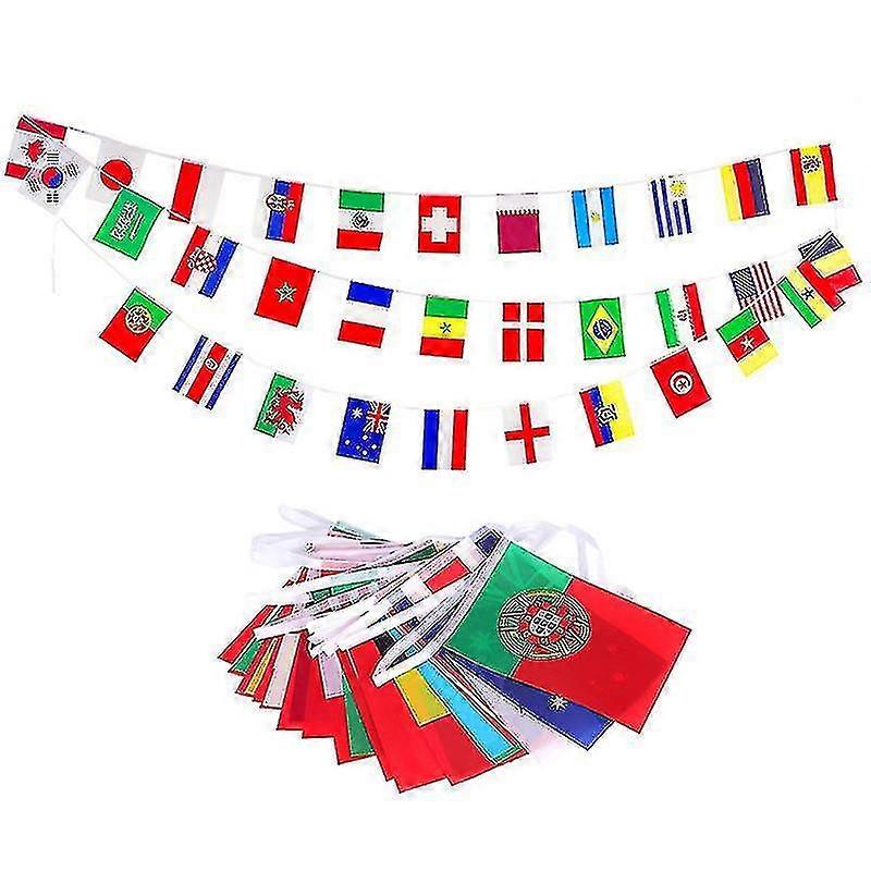 Majstrovstvá sveta vo futbale 2022 Všetkých 32 tímov vlajky Bunting Futbalový futbalový banner Banner