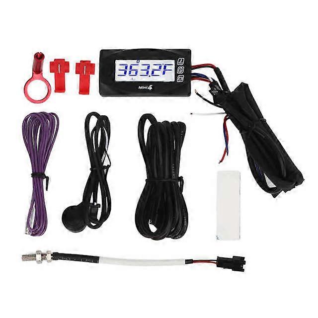 Motorcycle Thermometer Digital Moto Cylinder Head Temperature Voltage Time RPM 4 in 1 Meter DC12V with Spark Plug