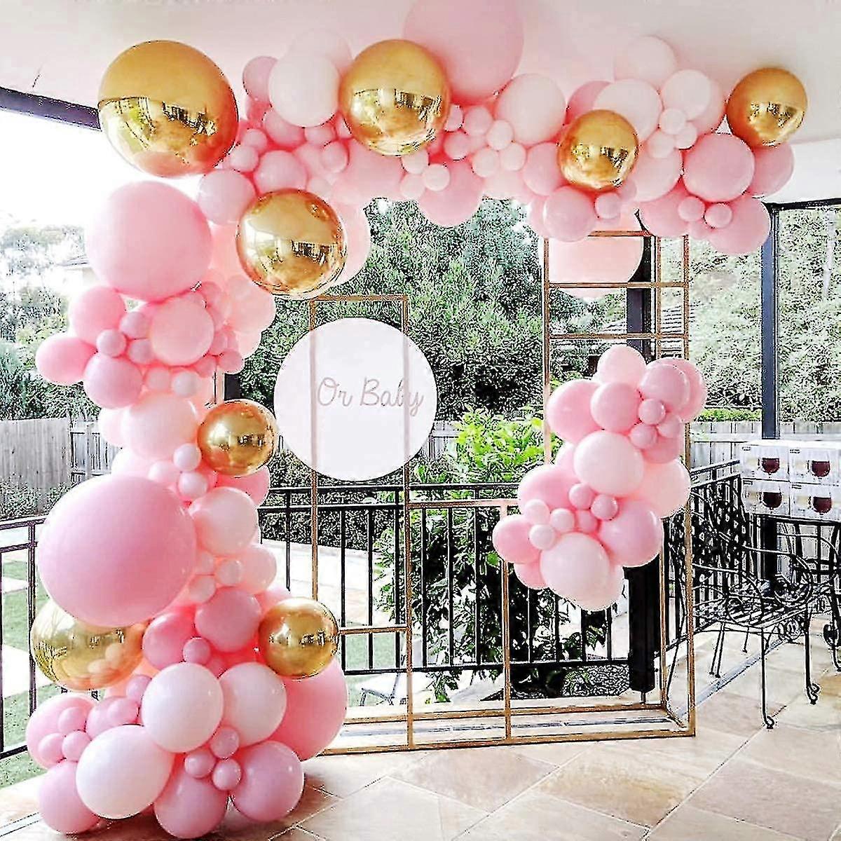 誕生日パーティーデコレーションバルーンガーランド124ピンクとゴールドバルーンアーチキットピンクバルーンガーランドガールズバースデーベビーショウ用マカロンバルーン付き