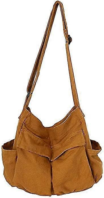 Canvas Messenger Bag Hobo Bag with Large Capacity and Multiple Compartments