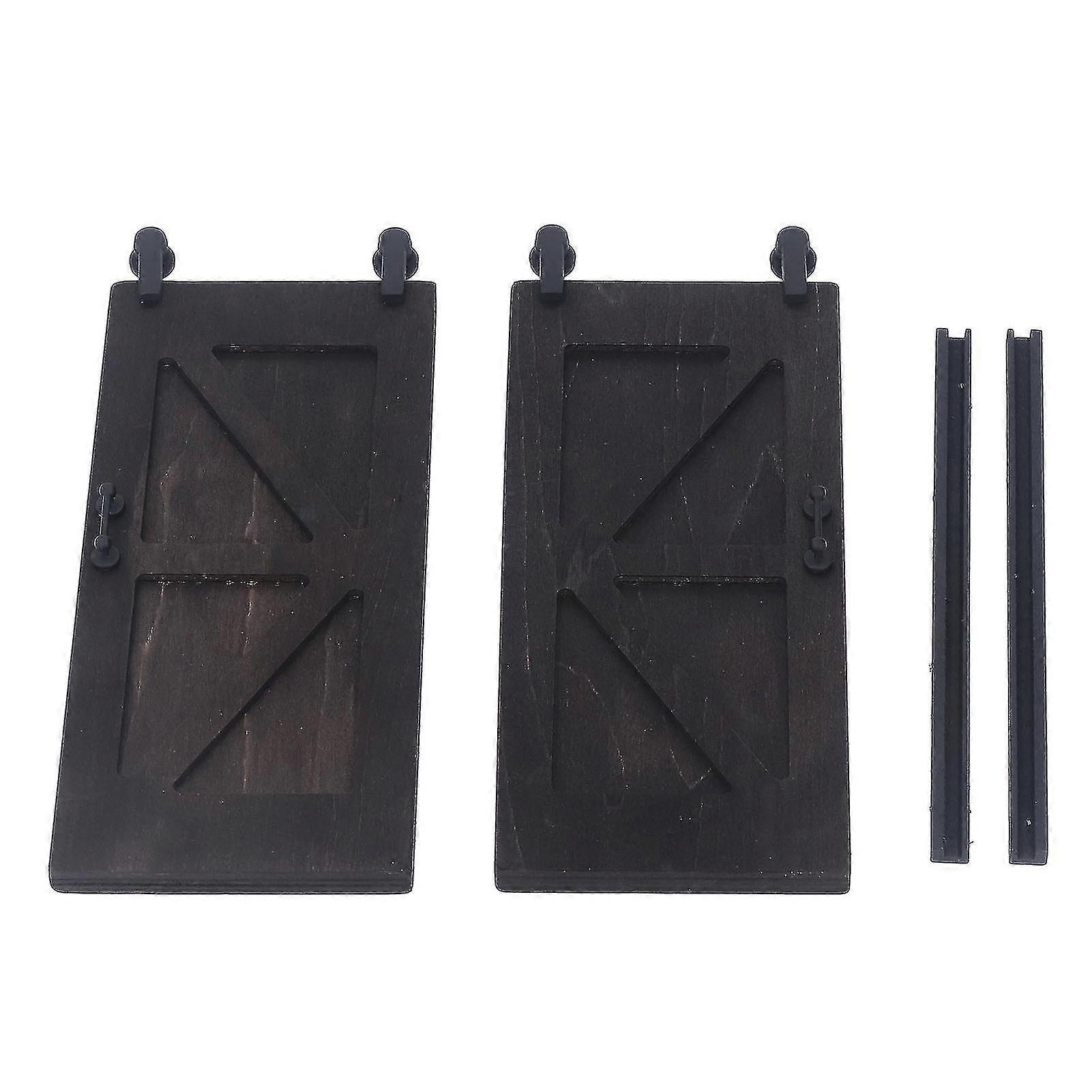 Miniature Dollhouse Sliding Barn Door - Push Pull Partition Furniture Toy Decoration