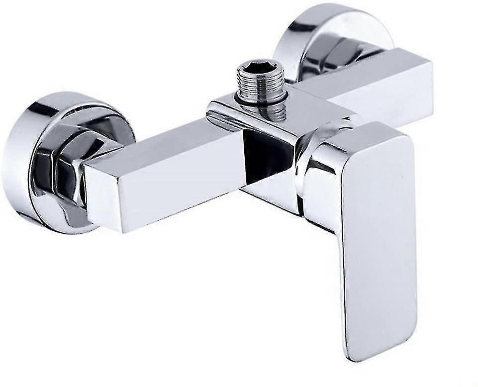 Modern Chrome Wall Mounted Shower Faucet With Shower Mixer For Cold And Hot Water