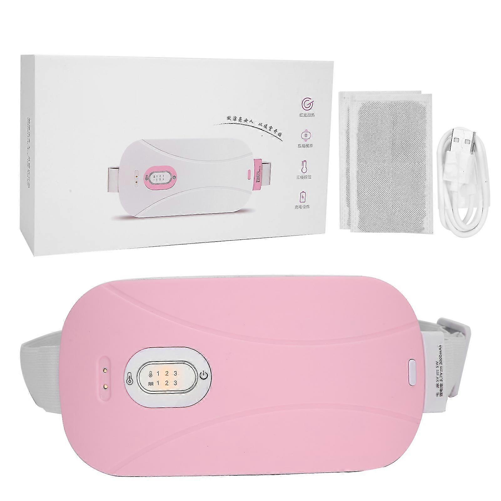 Pink USB Charging Heating Warm Uterus Belt with LED Indicator Display