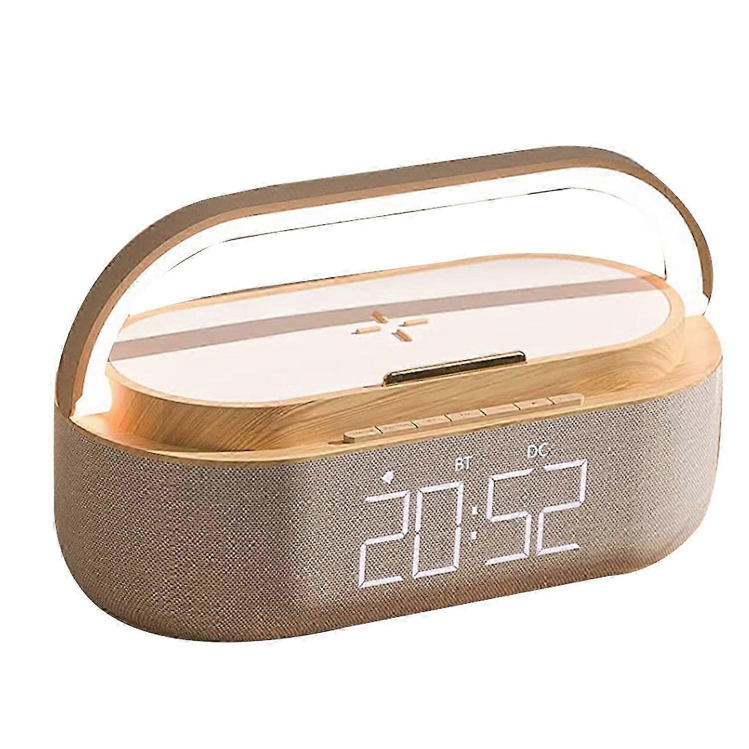 Bluetooth Hoparlörlü Dijital Çalar Saatli Radyo, 15W Kablosuz Şarj Cihazı, Çift, Ayarlanabilir Yüksek Sesli Alarm Sesi