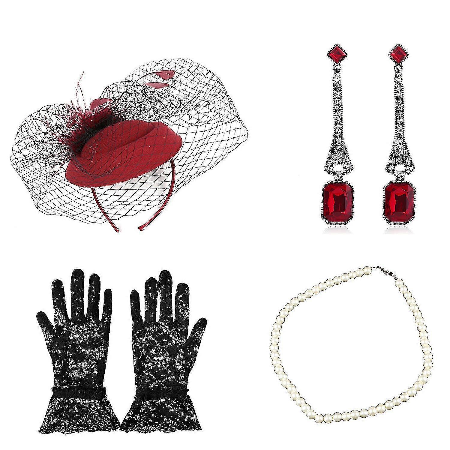 Şapkalar Kokteyl Çay Partisi Kadınlar İçin Peçeli Şapka Şapkası