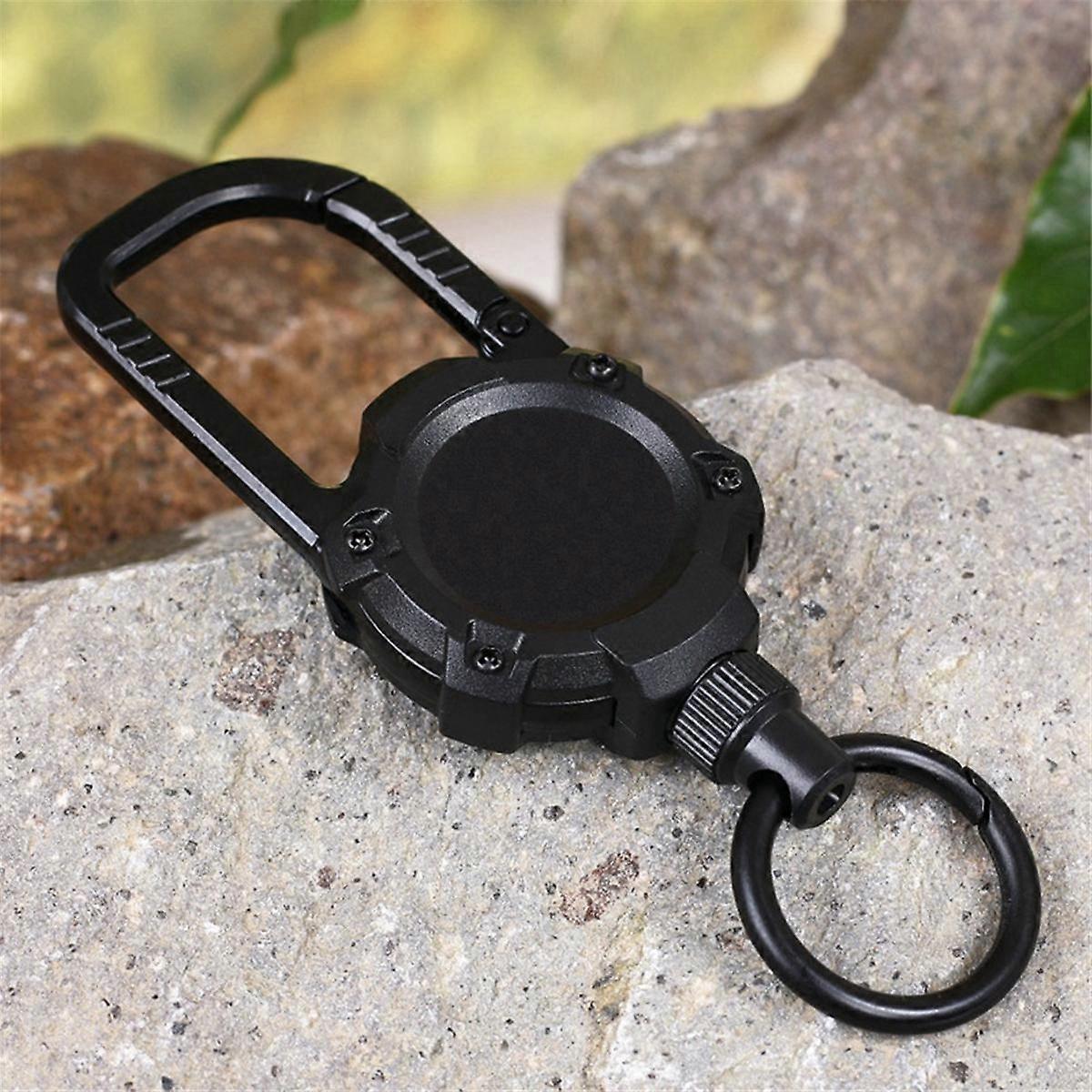 Magnetic Carabiner Keychain Outdoor Camping Climbing Snap Clip Lock Buckle Hook Retention Rope Blac
