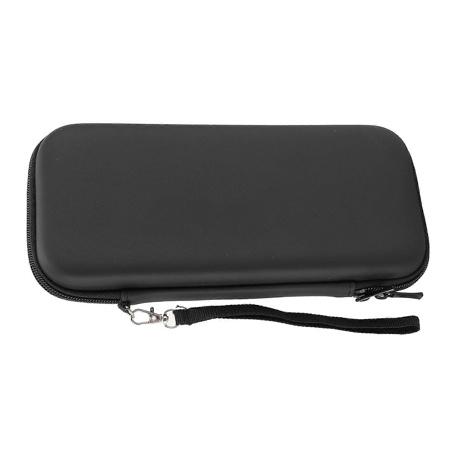 Portable Hard Game Case Large Capacity Storage Game Console Protective Carrying Case Pouch with Game Card Slot and Wrist Strap Black