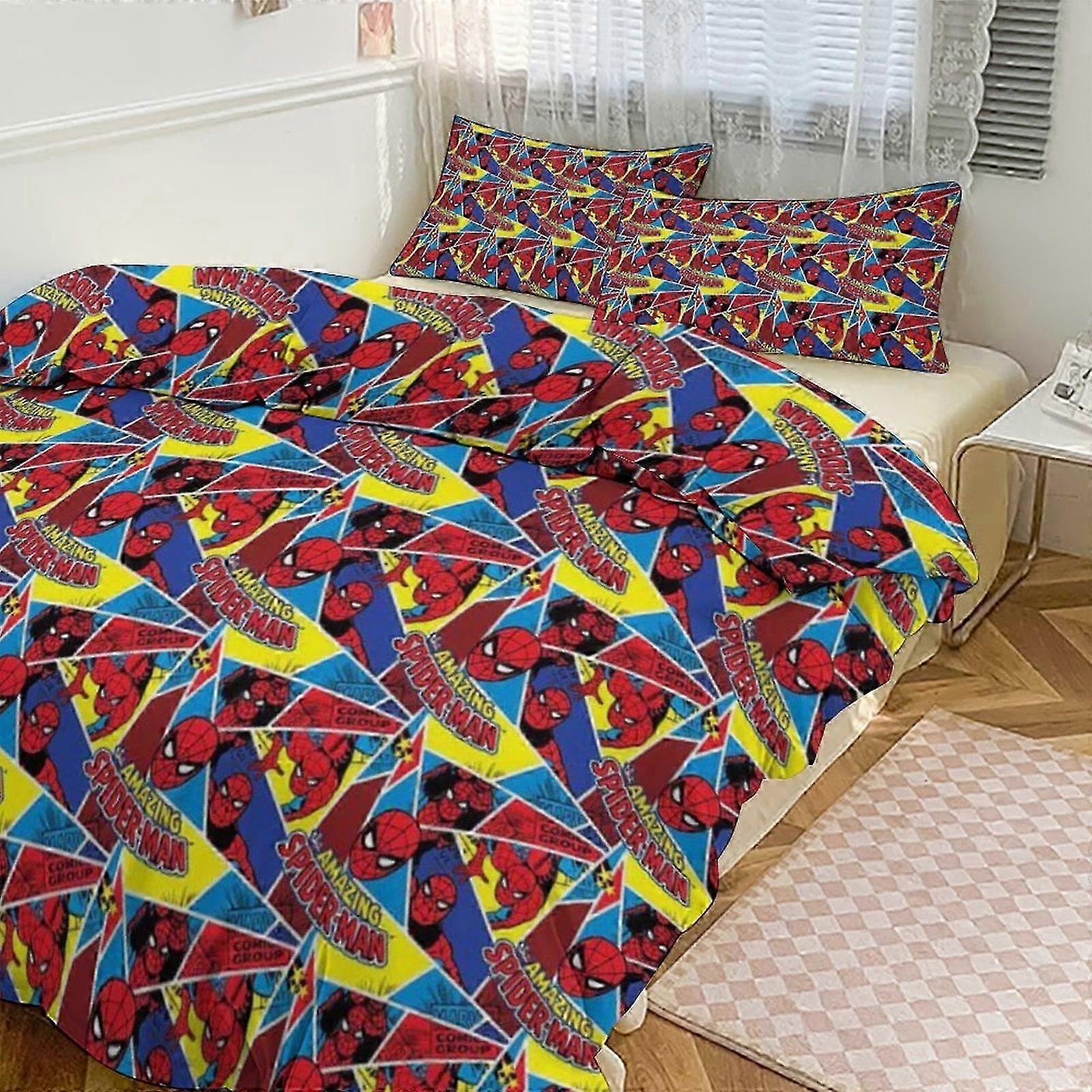 o1073 Lençóis Spidean Bedding Se para Crianças Homens Mulheres Tamanho Completo 3s Capa de Edredom e Fronhas- (1 Capa de Edredom e 2 Fronhas) Lençóis fg