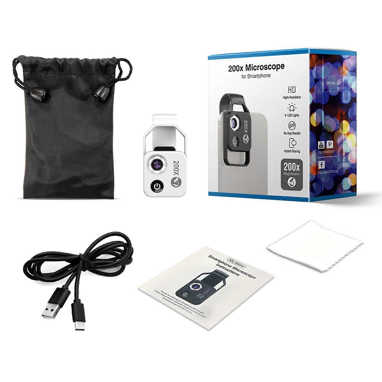 Nanozoom 200倍倍ズーム、ハイテク携帯電話クリップオンレンズ顕微鏡、100%新品