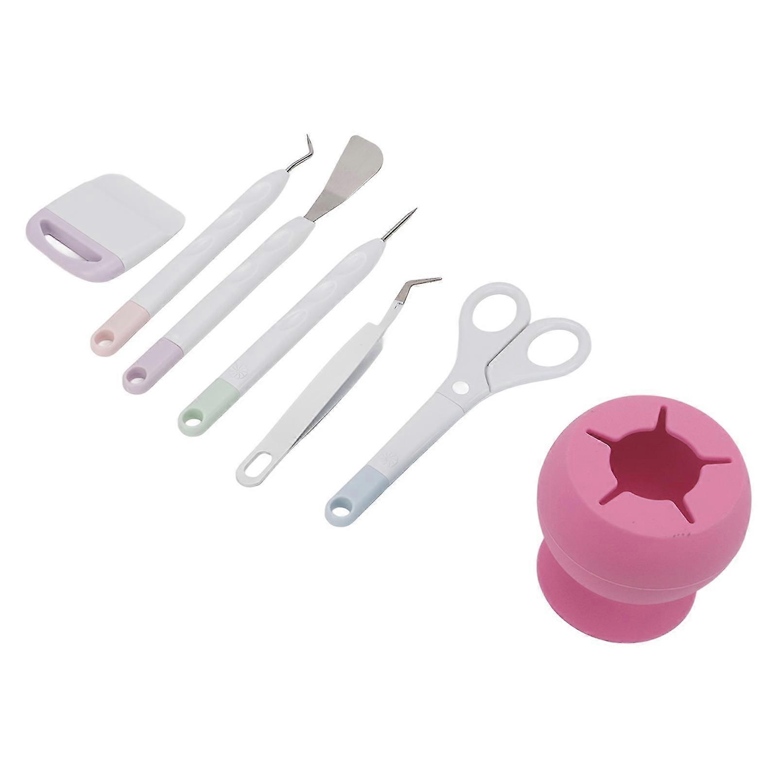 DIY Craft Tools Easy Operation Crafting Tools with Silicone Storage Box for Paper Cutting Engraving ScrapbookPink