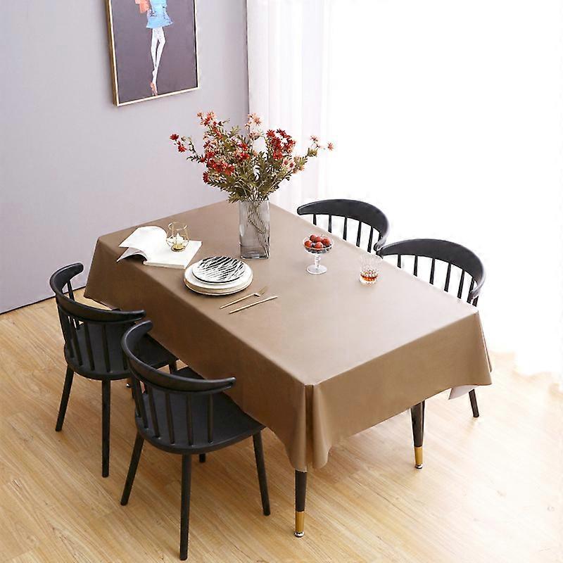 Solid Color Table Cloth, Water and Oil Resistant Rectangular Pvc Table Cloth-54 X 78 inches-Vinyl Table Cloth, Used for Dining Table, Buffet Party and