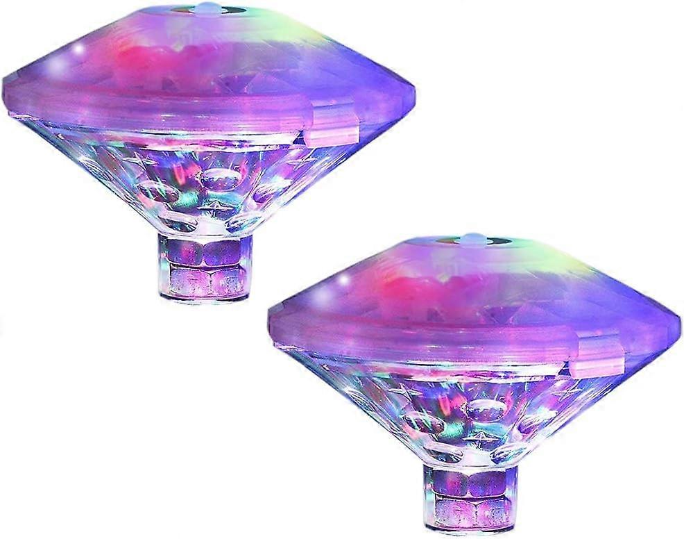 Color Floating Pool Light, Disco Bath Light, IP68 Submersible LED Light, LED Underwater Light with 7 Modes (2PCS)