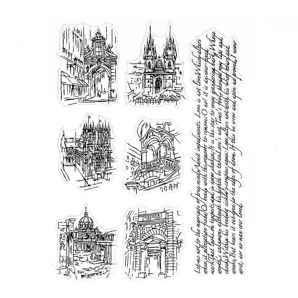 Buildings Patterns Clear Silicone Stamp Decorative Scrapbooking Rubber Seal