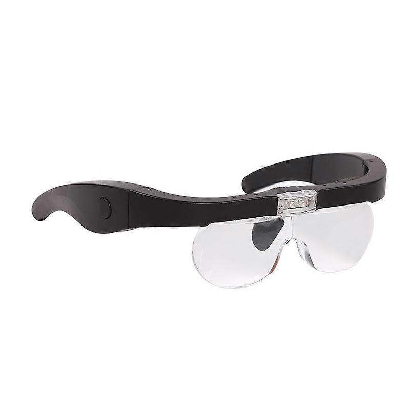 Magnifying Glasses with LED Lights, Rechargeable Front Magnifying Headset Hands Free Magnifying Glasses with 4 Detachable Lenses for Reading, Jeweler,