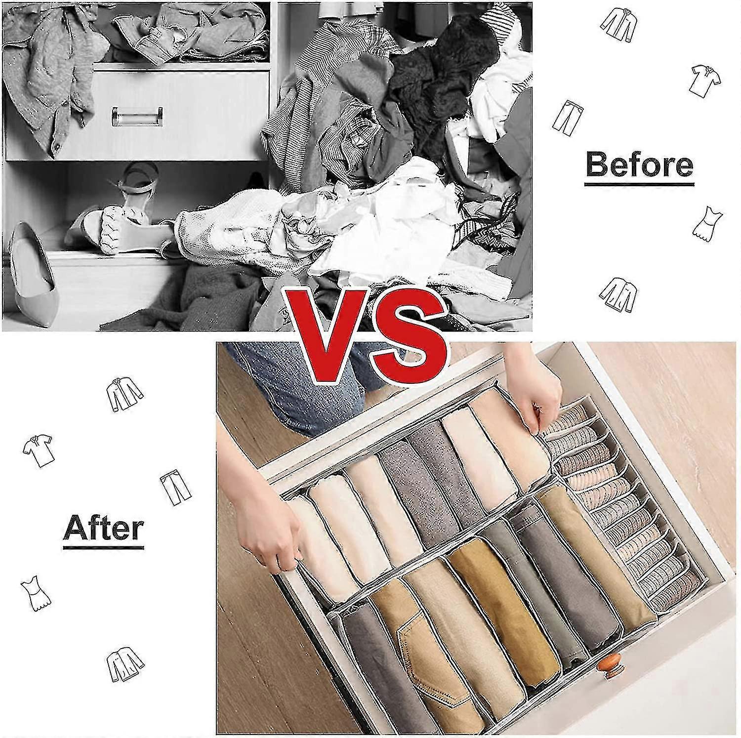 2 Pcs Foldable Jeans Storage Bag