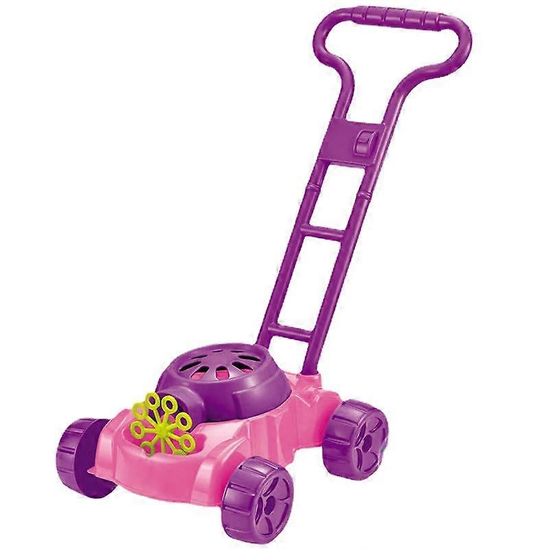 Toddler Bubble Lawn Mower | High Resolution Stock Photo | Electronic Bubble Blower | Fun Bubble Push Toy for Kids (Pink)