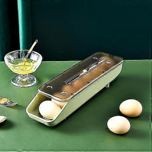 2pcs Automatic Filling Egg Storage Box Refrigerator Fresh Box (green Bean Paste)