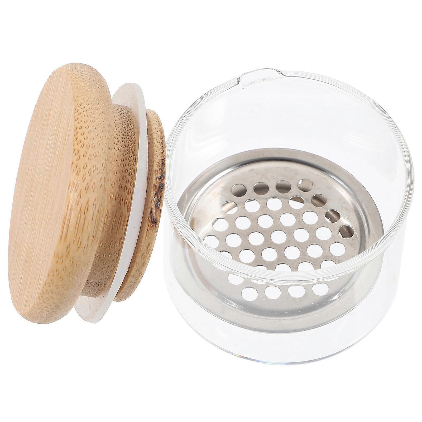 Manikűr körömtál csésze köröm folyadék tartó üveg köröm edény csésze köröm Dappen edény fedéllel és rozsdamentes acél hálóval