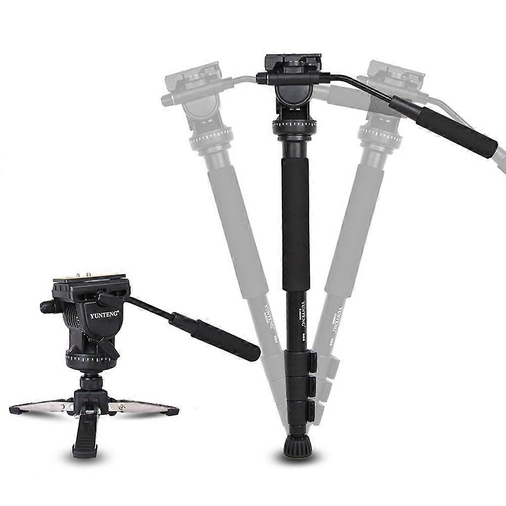 YUNTENG VCT-588 Tripod Monopod Extendable Telescoping with Detachable Tripod Stand Base Fluid Drag Head for Camera Camcorder