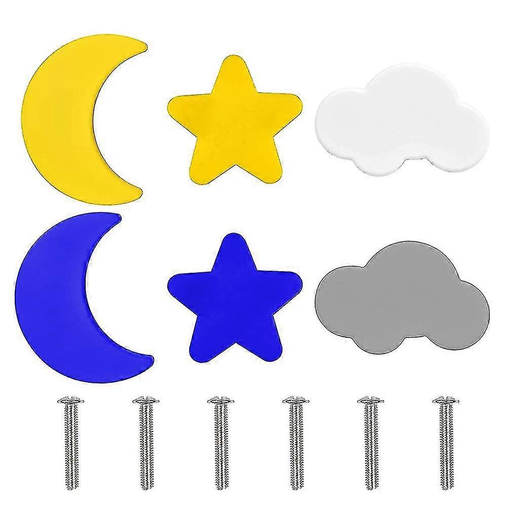 Exquisite Exquisite 6 Pieces Cabinet Knobs Kids Knobs Stars Moon Clouds Knobs With Screw