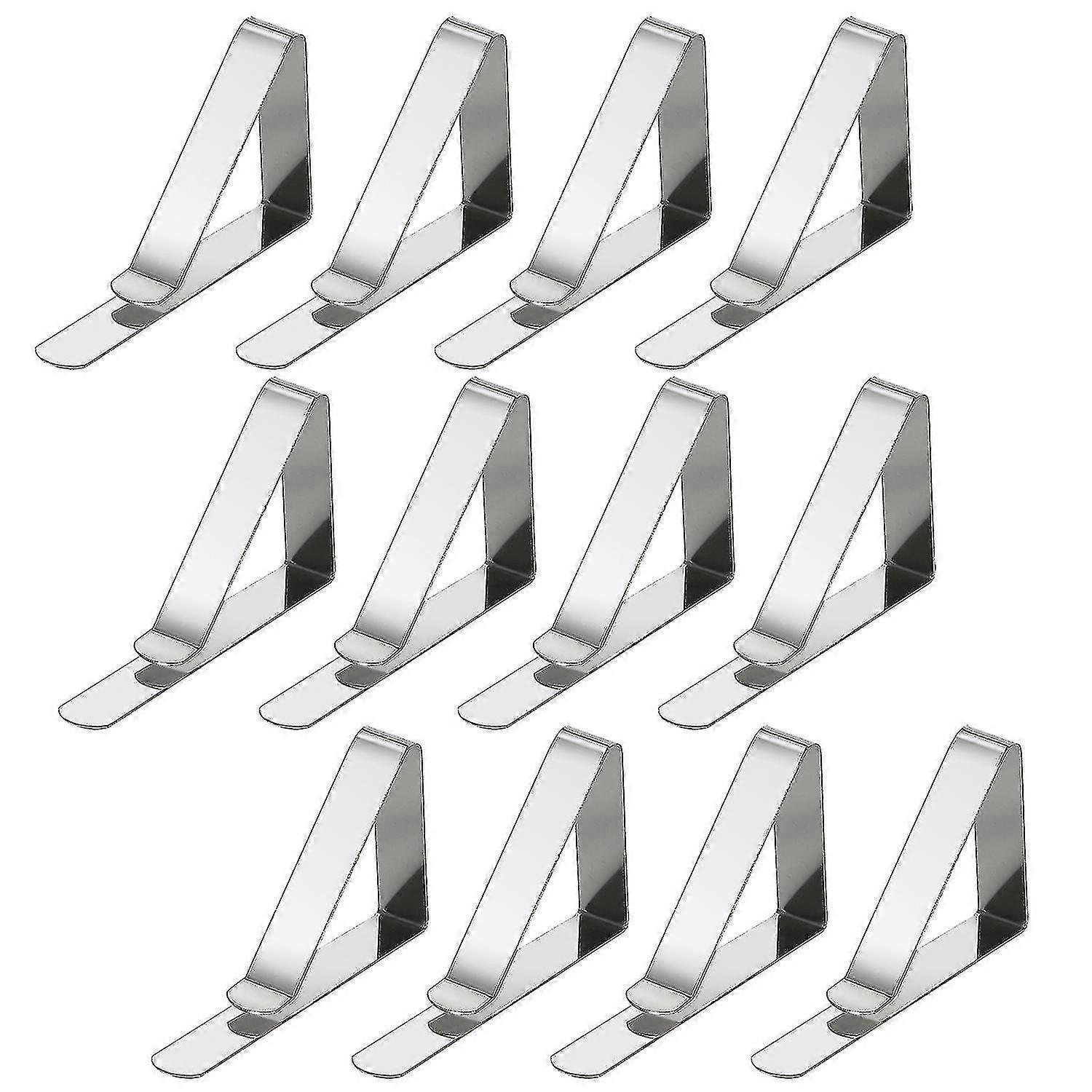12pcs Pack Of Silver Table Cloth Clips With Adjustable Clamp High Quality Metal Parties Home Use-MXBC