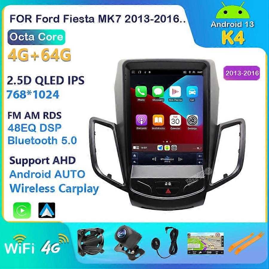 8 Core Carplay Android 13 For Ford Fiesta CarMultimedia Player Auto Radio Automotivo GPS Navigation Stereo 4G DSP 2009-2016