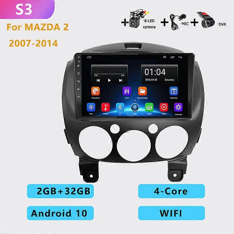 4GB + 64GB Car Radio Android Multimedia Player GPS navigation Carplay 2 Din No DVD for MAZDA 2 Mazda 2 2007 2008 2009 - 2014