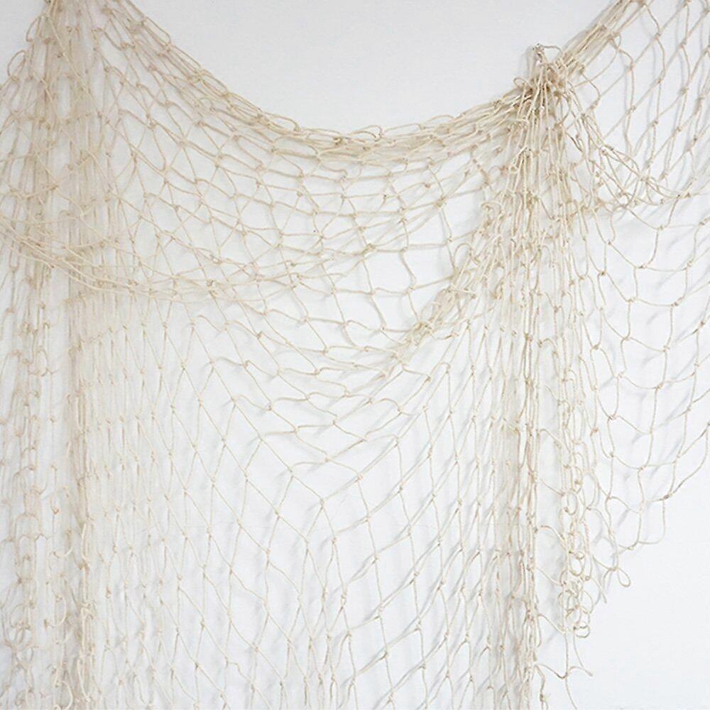 New Hot Children's Safety Net Decorative Net Hemp Rope Climbing Net Retro Wall Decoration - 100x200CM (Beige)
