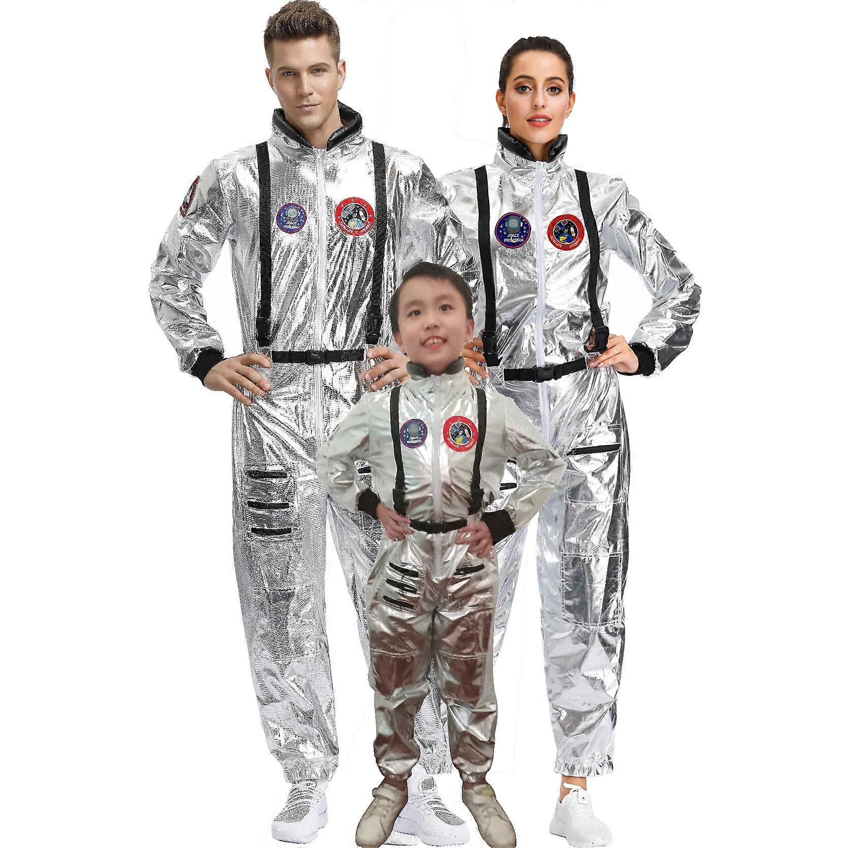 Couples Astronaut Jumpsuit Uniform Carnival Halloween Cosplay Party Space Costume Role Play Fancy Dress Up For Man/Woman/Children