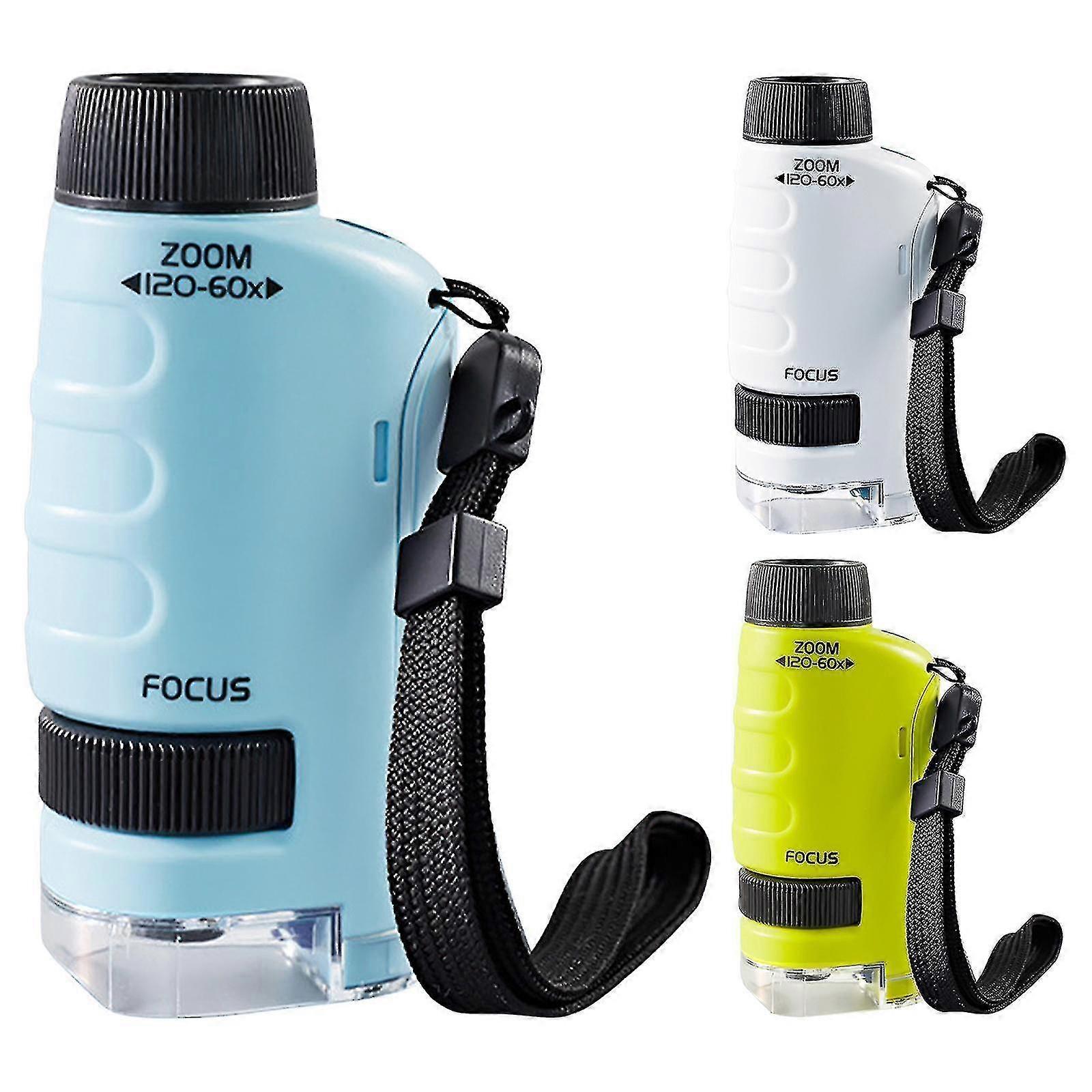 Portable Pocket Microscope 60x-120x Interactive Learning For Kids Students