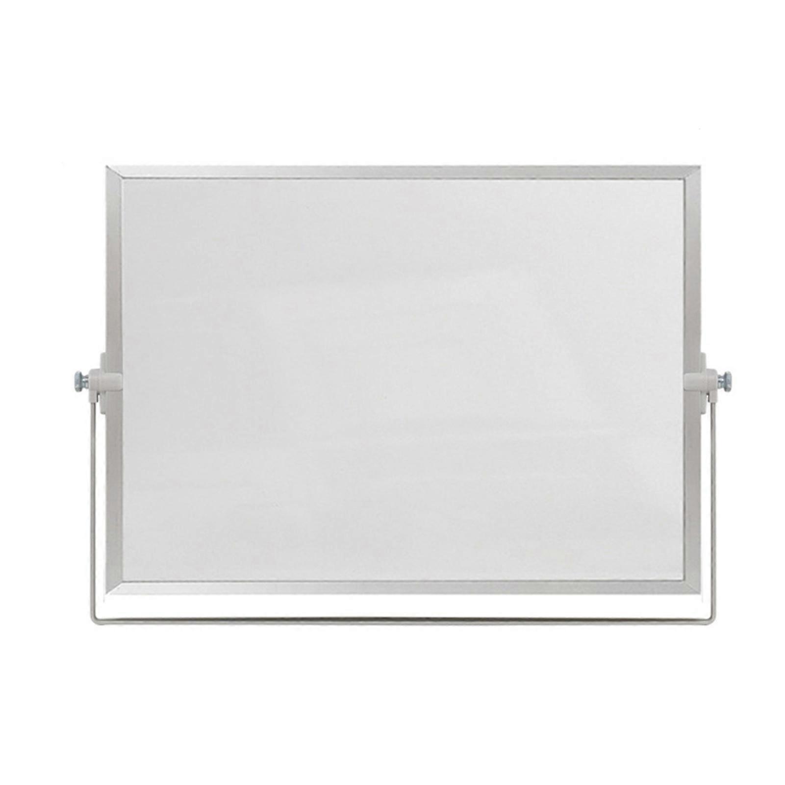 Desktop Whiteboard Double-Sided Magnetic with 360 Degree Rotatable Bracket Portable Writing Board for Home Office QingHai