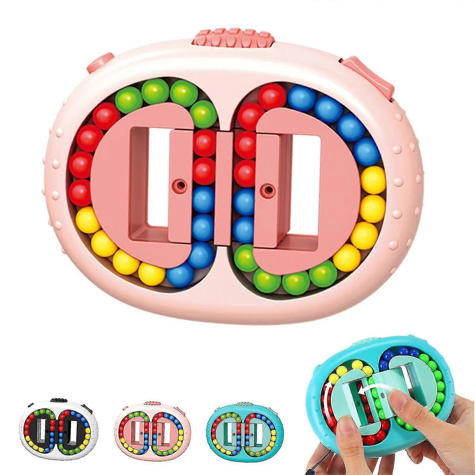 Double-sided Flipping Magic Bean Cube Toy, Rotating Small Beads Magic Cube Puzzle