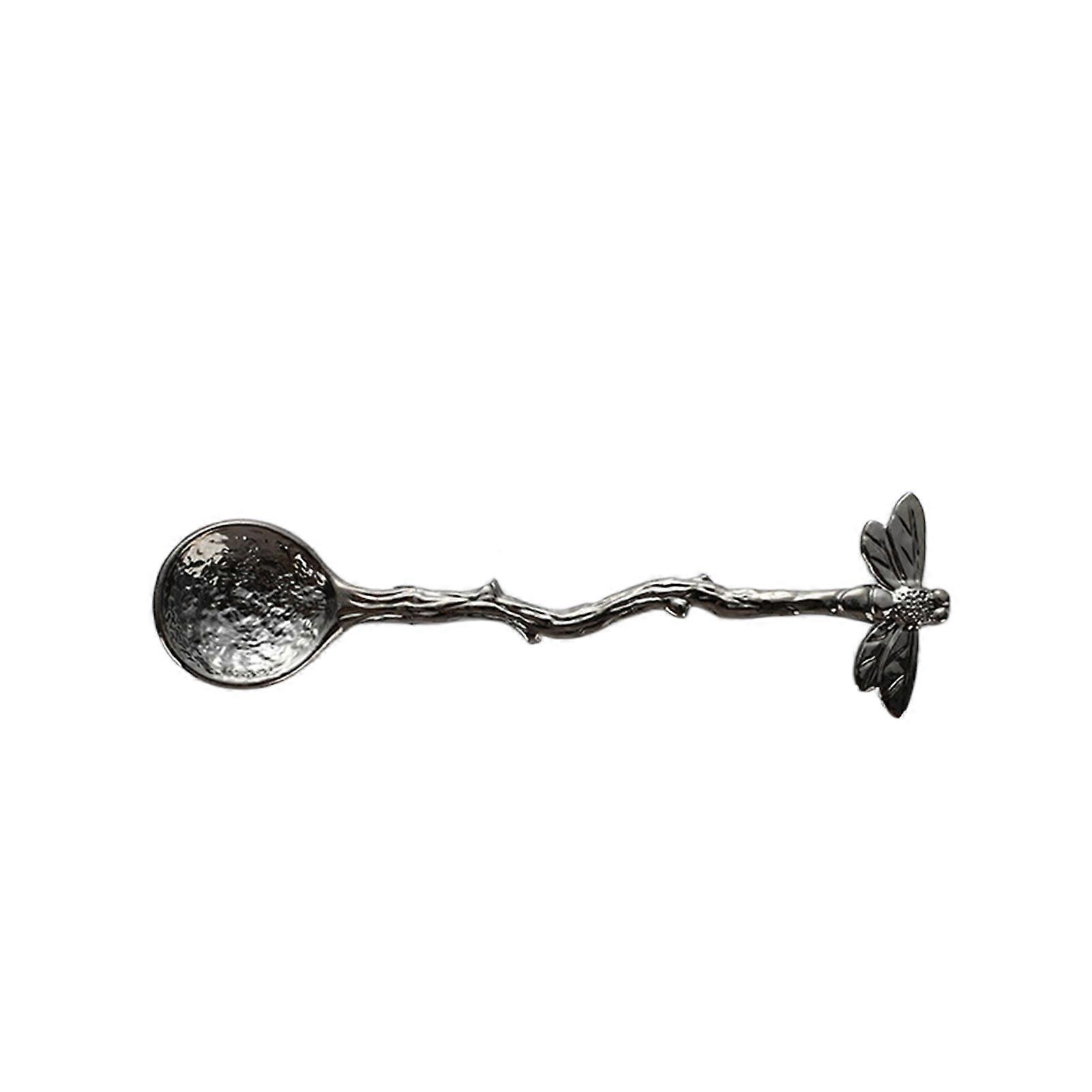 Coffee Spoon Heat Resistance Long Handle Comfortable Grip Rust-proof Non-slip Dragonfly Retro Style Dessert Scoop Kitchen Gadget QingHai
