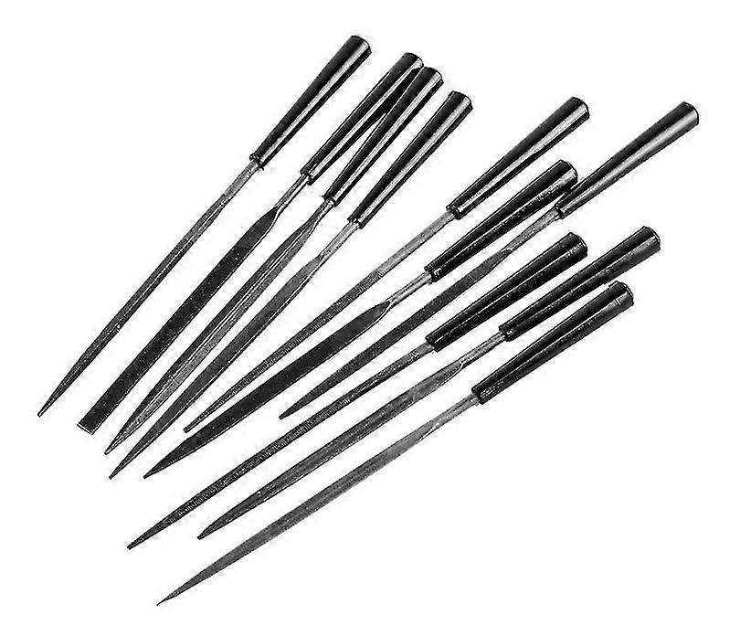 Steel File Set, File Set Shaping File Assorted File Woodworking Runt Sanding Tool (black) (10 Pieces)