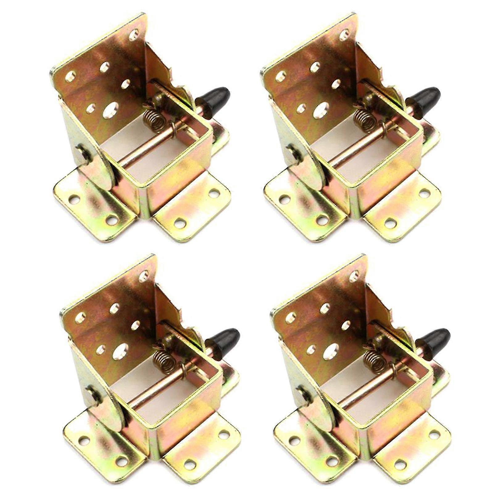 4pcs Self Locking Hinge Strong Bearing Capacity Iron Folding Hinge Table Leg Brackets Folding Tools