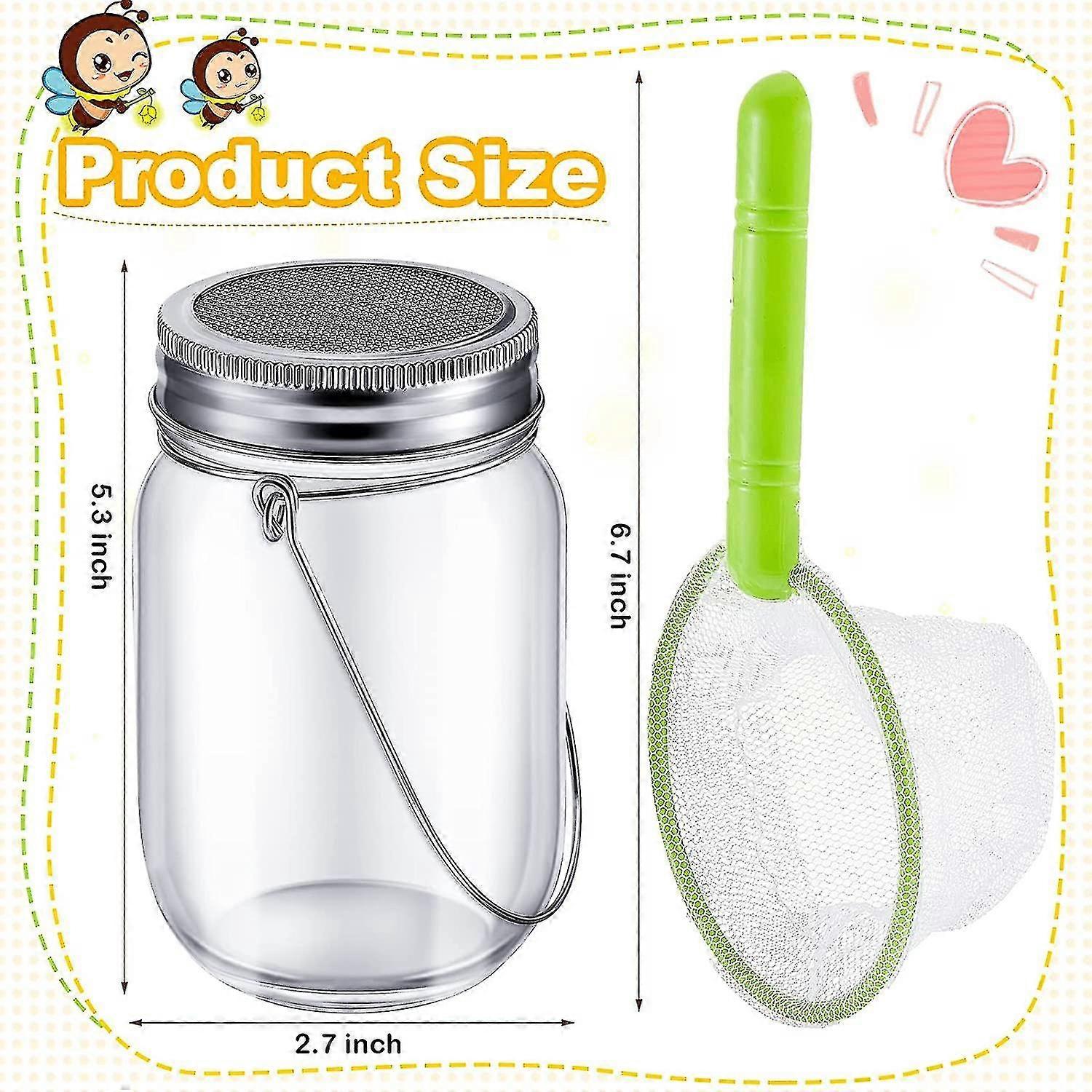 Outdoor Explorer Bug Catching Kit include barattoli con coperchi e maniglie, reti a farfalla