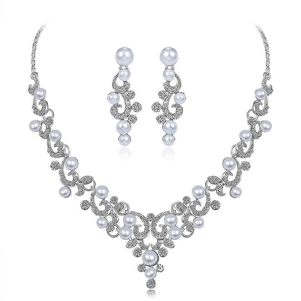 Women's Crystal Simulated Pearl Leaf Vine