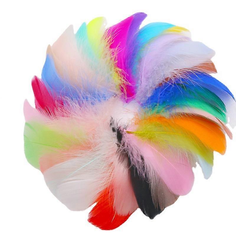 Craft feathers 300 pieces, for DIY colorful feathers, mid-floating feathers and goose feathers, stuffing ornaments decoration materials