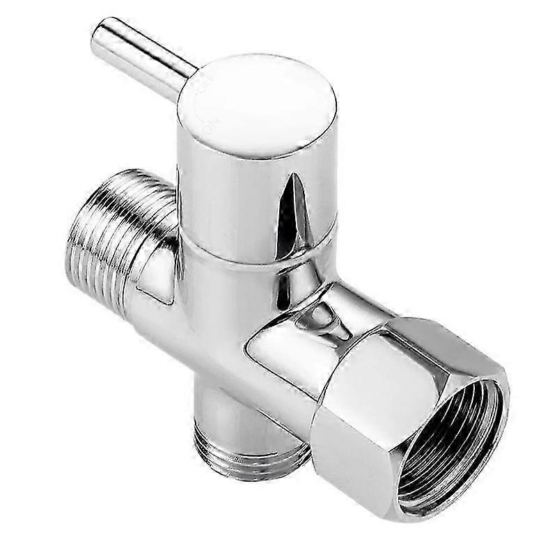 Bidet T Adapter, Brass T Adapter with Shut-Off Valve 3-Way Tee Connector 7/8In x 7/8In x G1/2 for T