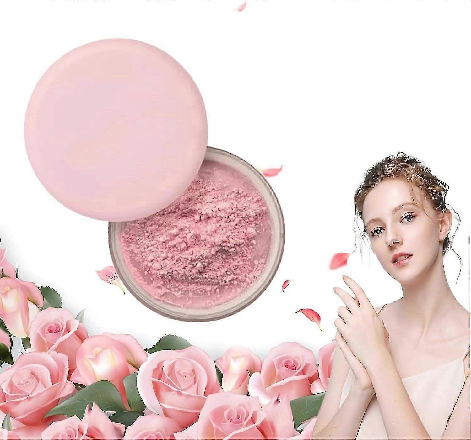 Blurring Powder, Pink Setting Powder, Blurring Setting Powder, Waterproof Pink Setting Powder for Oil Control, Long Lasting Makeup