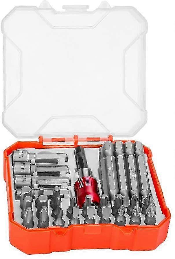 34Pcs 1/4" Magnetic Precision Screwdriver Bit Set, Tamper Proof Hex Slotted