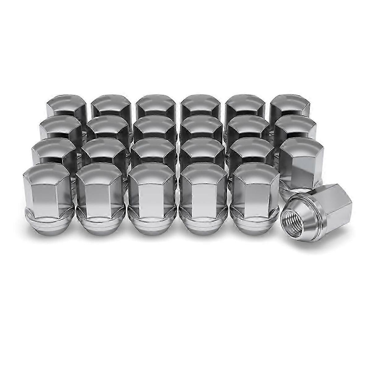 1709d-24am Solid Piece Chrome M14x1.50 Duplex Bulge Lug Nut For Select ///ram, 24 Pack