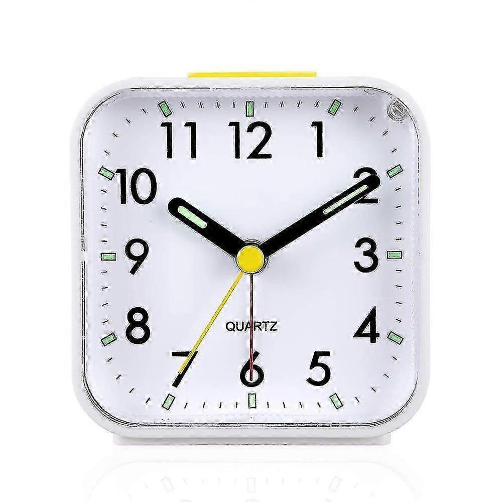 Silent Alarm Clocks Bedside Non Ticking Battery Powered Clockswhite