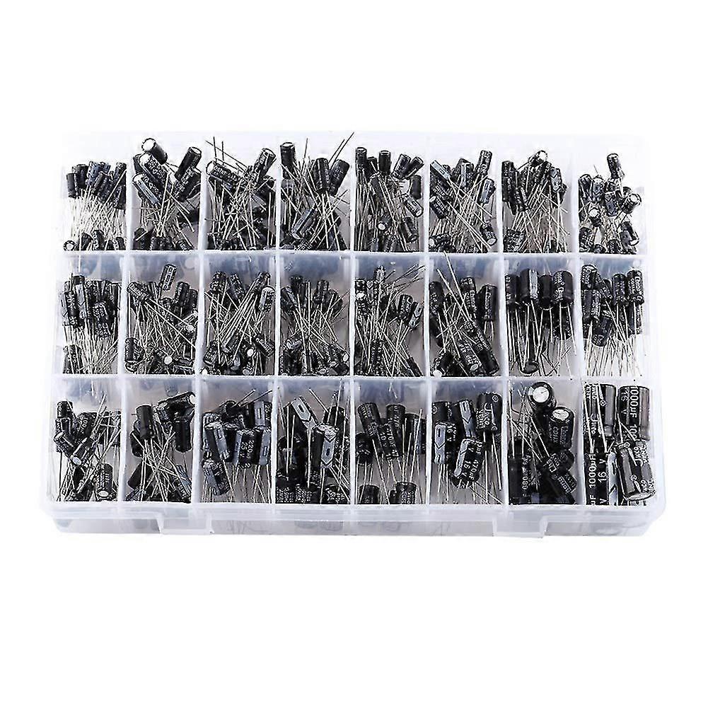 Capacitor Kit, 500pcs Electrolytic Capacitor 24 Values Aluminum Radial Micro Capacitors 16v-50v 0.1uf1000uf For Electronic Application